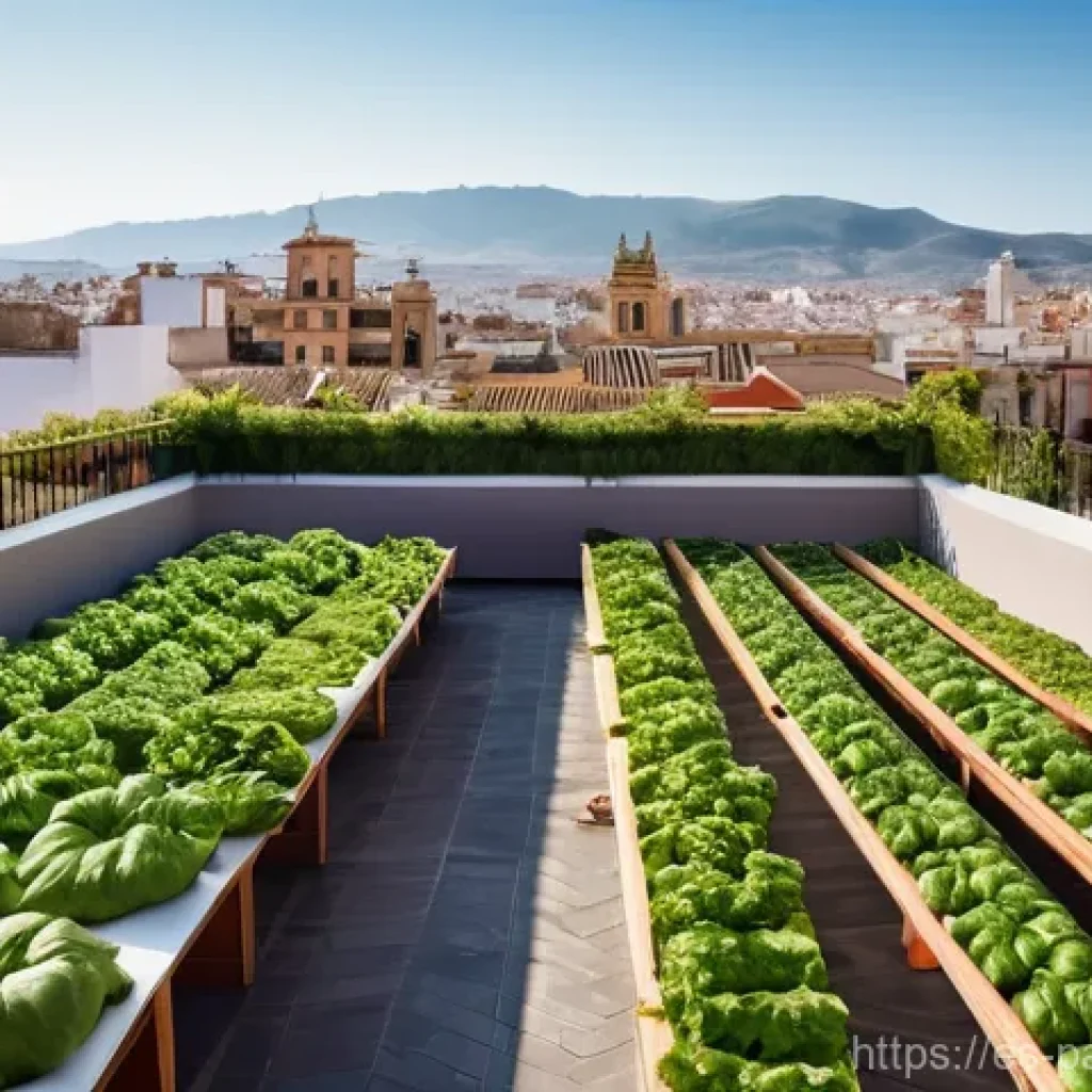 기후 위기 대응을 위한 지역 사회의 역할 - **Prompt:** A vibrant community urban garden thriving on a rooftop in a historic neighborhood of Val...