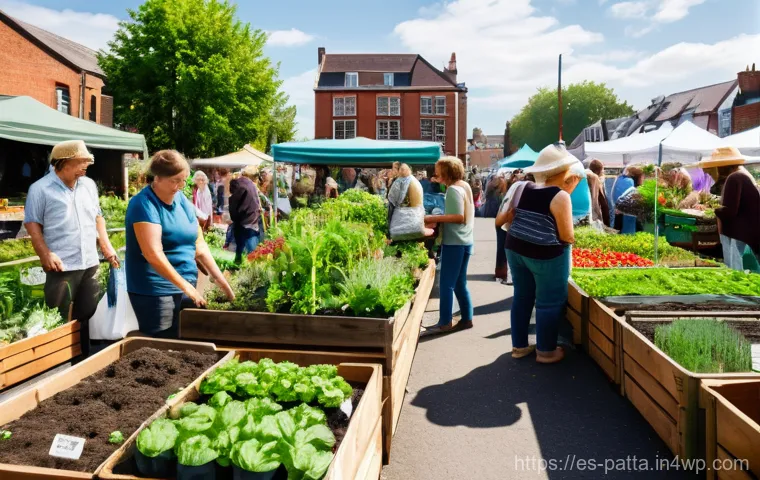 기후 행동 촉진을 위한 현지 캠페인 전략 - A vibrant community event focused on environmental action, set in a sunny urban park. A diverse grou...