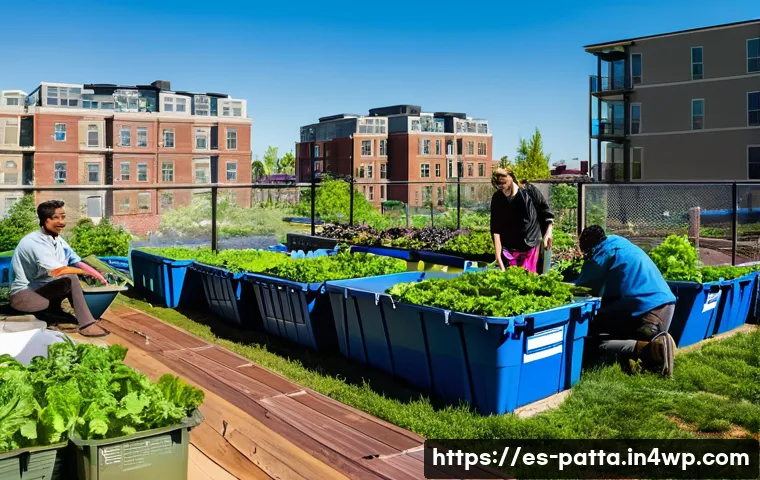 기후 변화와 시민 참여의 관계 - **Community Solar and Composting Initiative**
"A vibrant and sunny neighborhood scene bustling w...