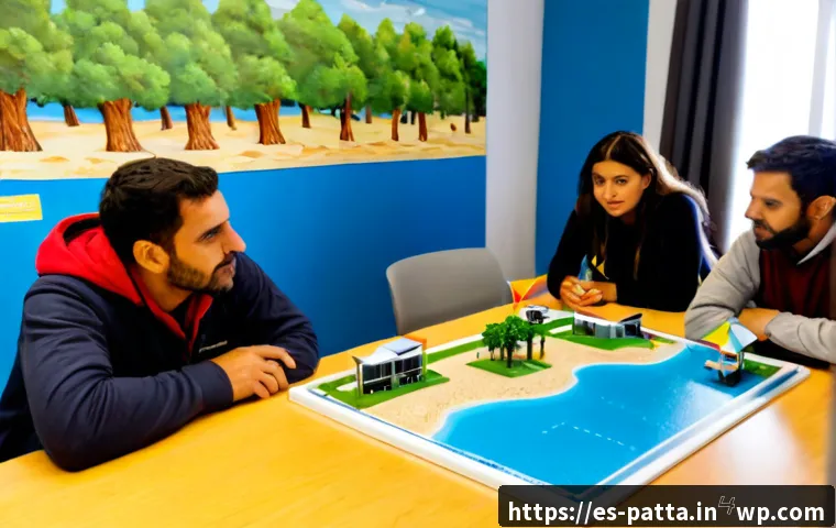 기후 위기 대응을 위한 교육과 훈련 - Photorealistic climate crisis education workshop in a modern community classroom in Spain, diverse S...